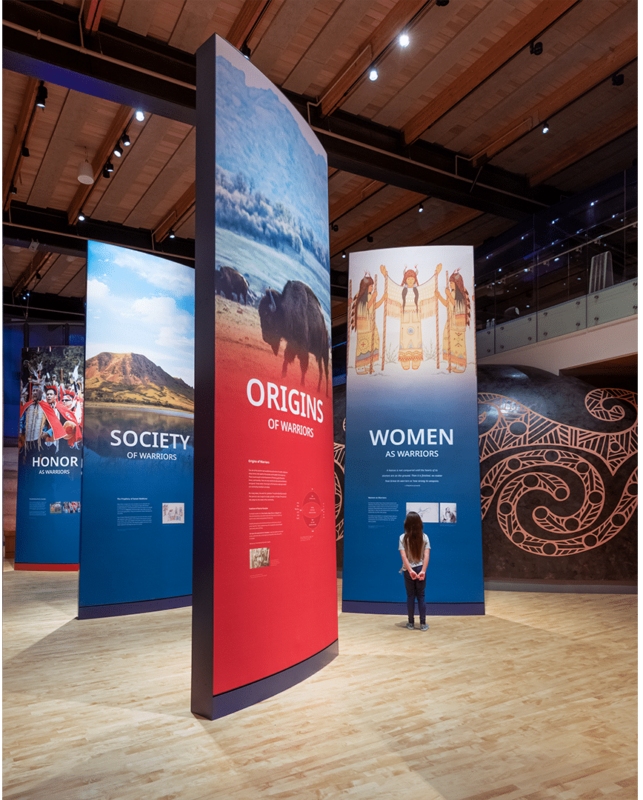 The Warriors section of “OKLA HOMMA” exhibition. Photo Credit: Chuck Choi.