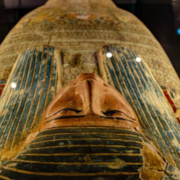 A sarcophagus on display at the Royal Ontario Museum in Toronto, Canada. Photo by Narsciso Arrellano.